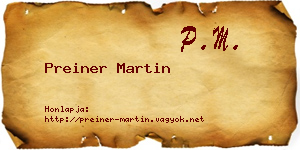 Preiner Martin névjegykártya